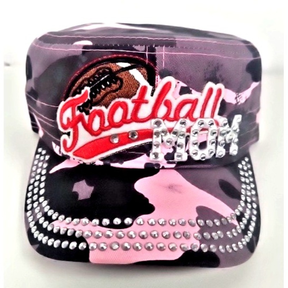 Football Mom Cap Hat with Rhinestones. New, with Tags. Nice Cap.
